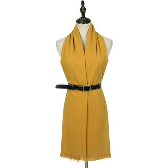 Large Soft Scarf, Winter Scarf Mustard - Picture 4 of 6